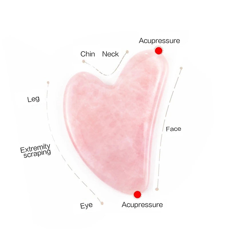 Rose Quartz Gua Sha For Face Massager Skin scraping GuaSha Lifting Natural Jade Massage for Face Gouache Scraper Wrinkle Remover